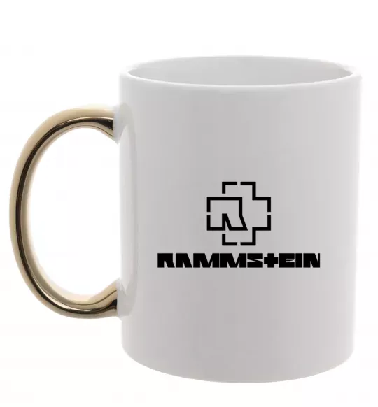 Чашка з кольоровою ручкою Rammstein logo Золото фото