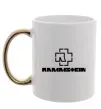 Чашка з кольоровою ручкою Rammstein logo Золото фото