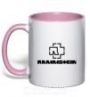 Чашка з кольоровою ручкою Rammstein logo Ніжно рожевий фото