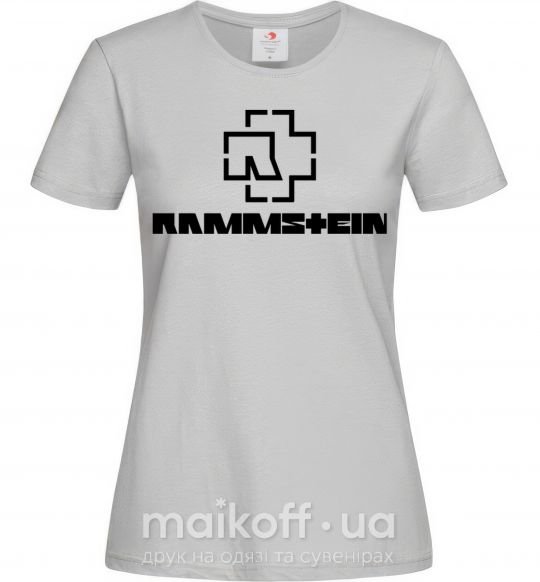 Женская футболка Rammstein logo Серый фото