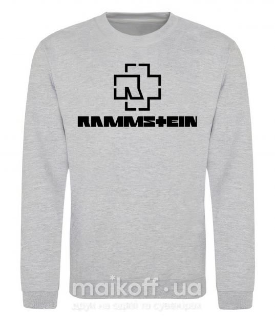 Світшот Rammstein logo Сірий меланж фото