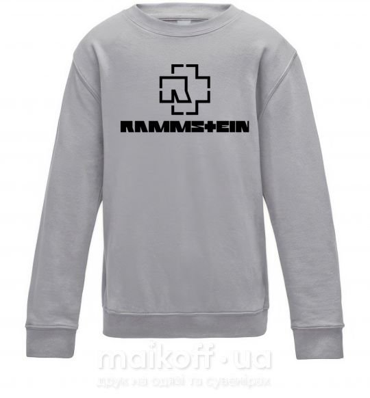Детский Свитшот Rammstein logo Серый меланж фото