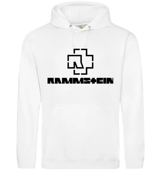 Чоловіча толстовка (худі) Rammstein logo Білий фото