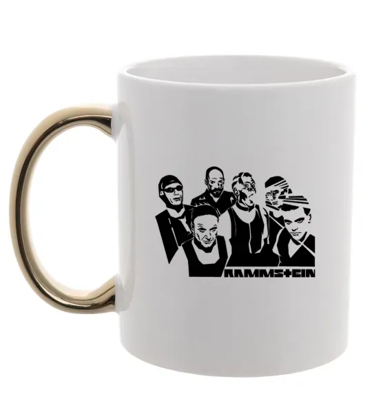 Чашка з кольоровою ручкою Rammstein группа Золото фото