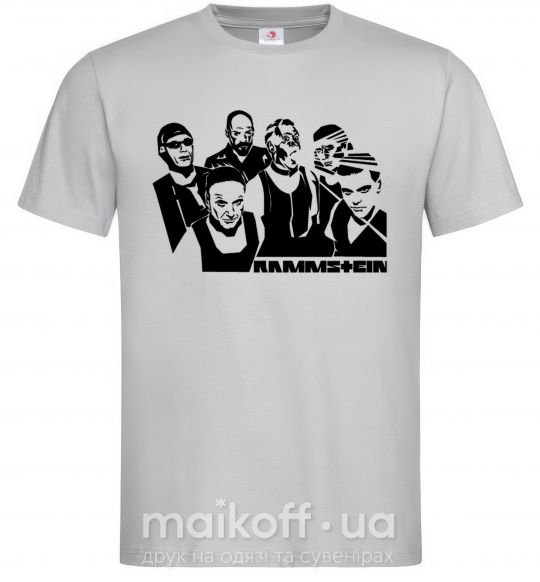 Мужская футболка Rammstein группа Серый фото
