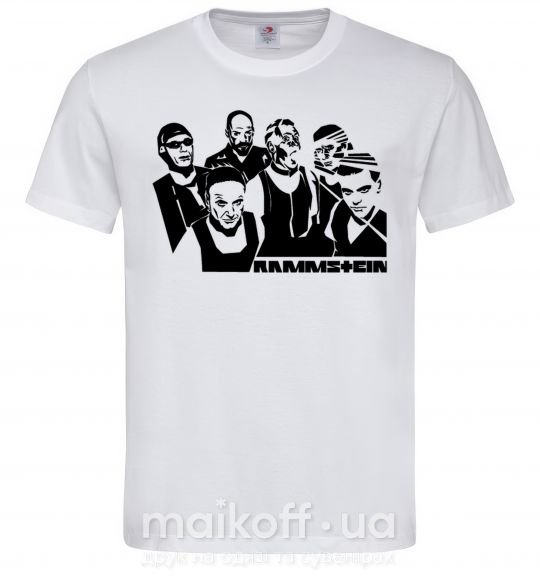 Мужская футболка Rammstein группа Белый фото