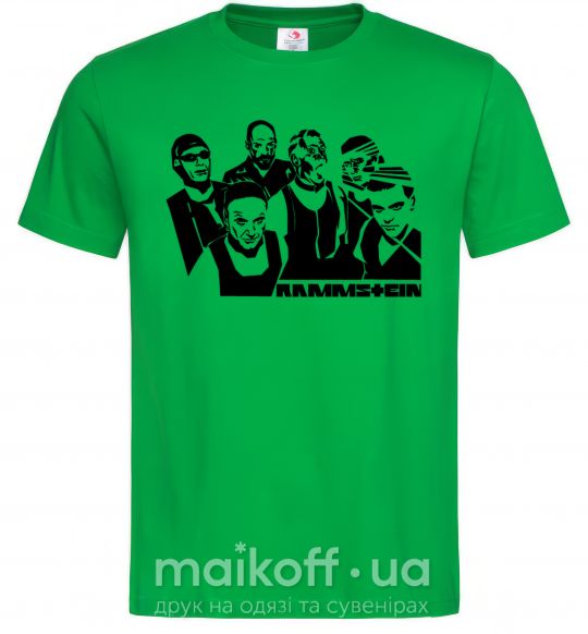 Мужская футболка Rammstein группа Зеленый фото