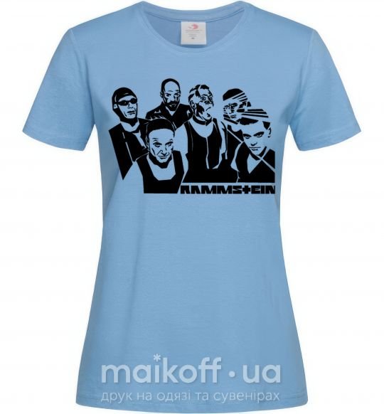 Женская футболка Rammstein группа Голубой фото