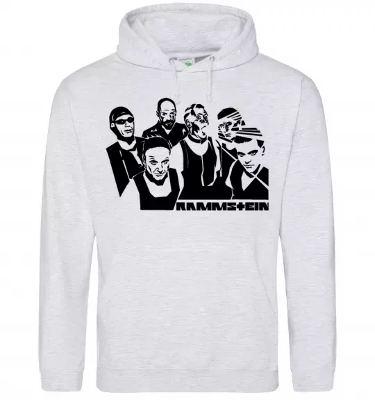 Чоловіча толстовка (худі) Rammstein группа Сірий меланж фото