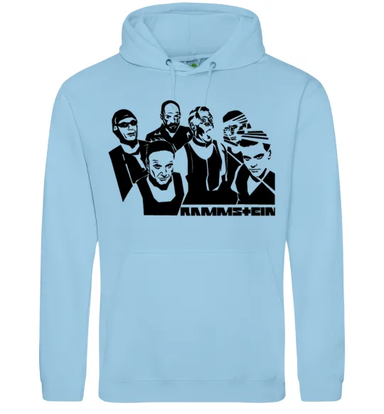Мужская толстовка (худи) Rammstein группа Голубой фото