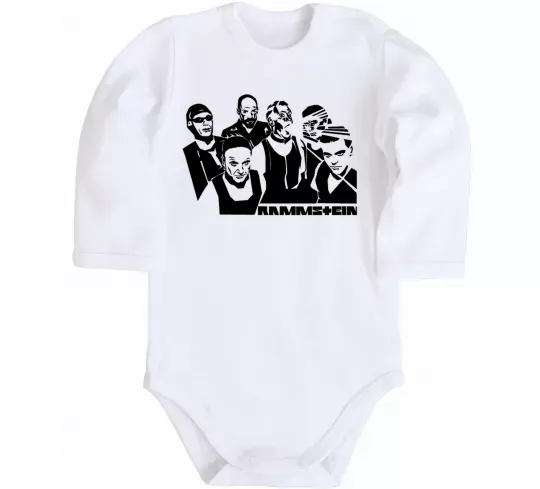 Детский боди Rammstein группа Белый фото