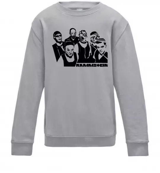 Детский Свитшот Rammstein группа Серый меланж фото