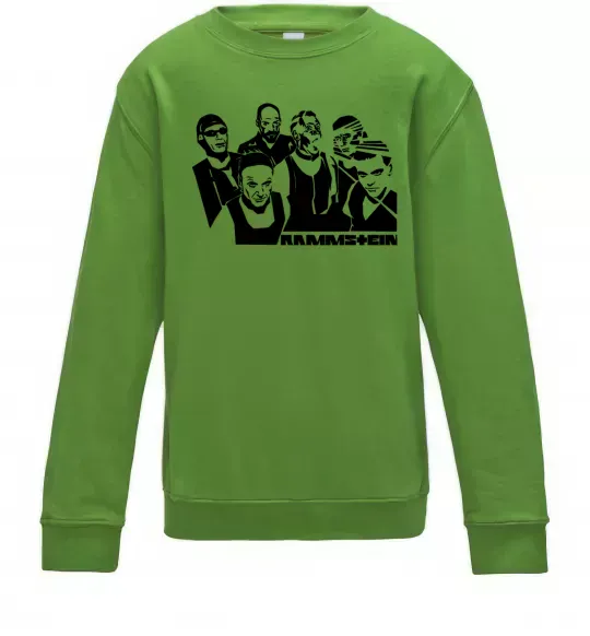 Детский Свитшот Rammstein группа Лаймовый фото