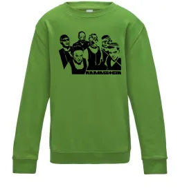 Детский Свитшот Rammstein группа Лаймовый фото