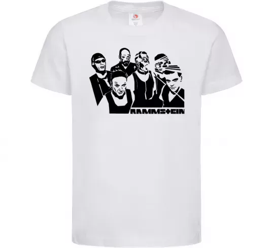 Детская футболка Rammstein группа Белый фото