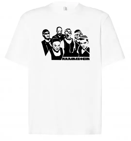 Футболка Оверсайз Rammstein группа Білий фото