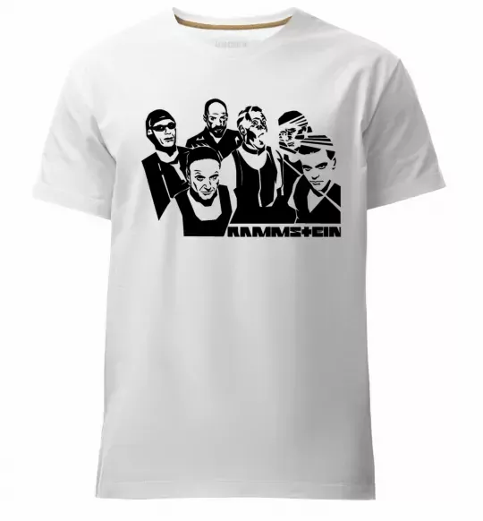 Чоловіча преміум футболка Rammstein группа Білий фото
