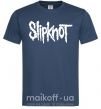 Мужская футболка Slipknot надпись Темно-синий фото
