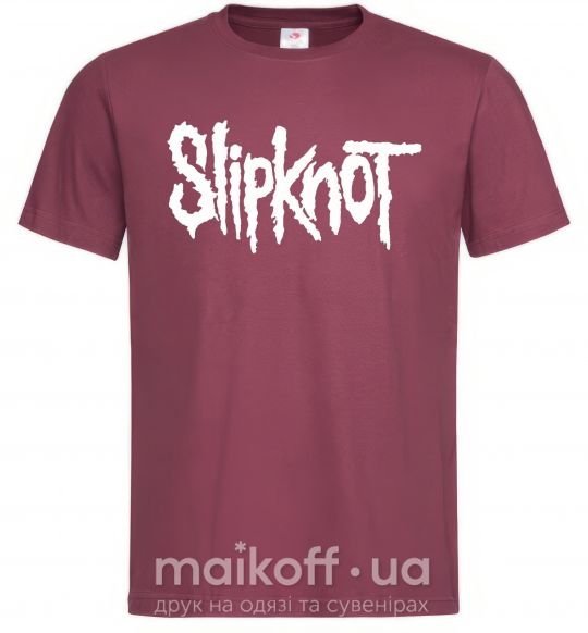 Мужская футболка Slipknot надпись Бордовый фото