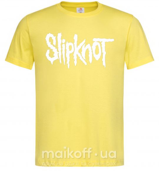 Мужская футболка Slipknot надпись Лимонный фото