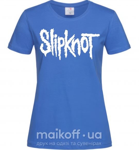 Женская футболка Slipknot надпись Ярко-синий фото