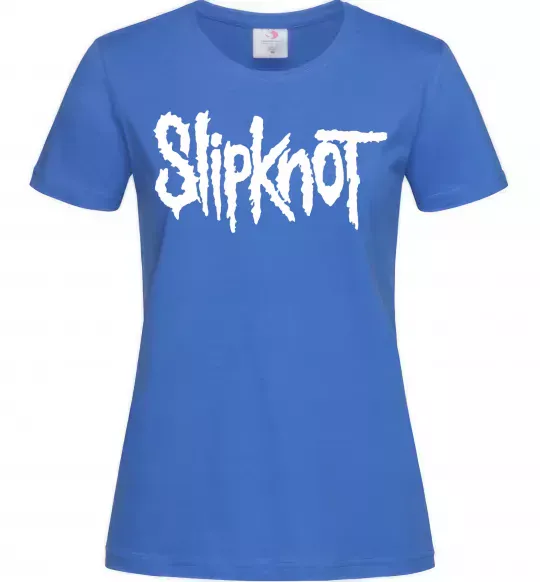 Жіноча футболка Slipknot надпись Яскраво-синій фото