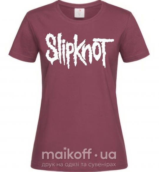Жіноча футболка Slipknot надпись Бордовий фото