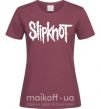 Женская футболка Slipknot надпись Бордовый фото