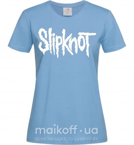 Жіноча футболка Slipknot надпись Блакитний фото