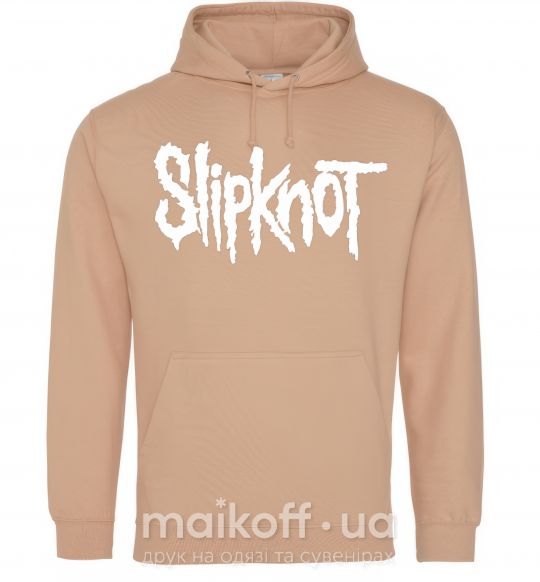 Женская толстовка (худи) Slipknot надпись Песочный фото