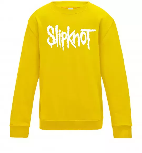 Детский Свитшот Slipknot надпись Солнечно желтый фото