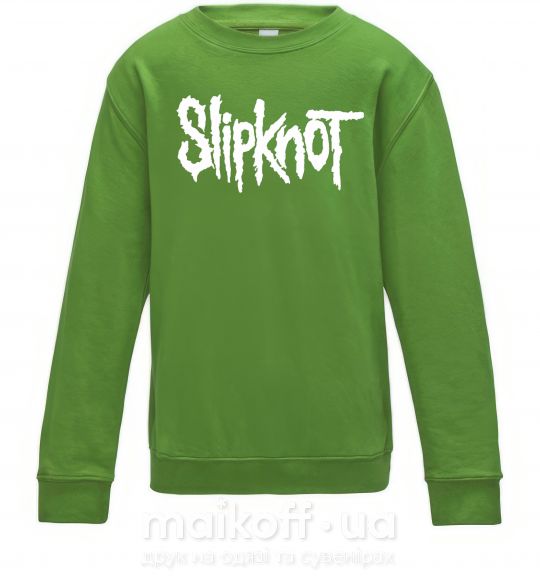 Детский Свитшот Slipknot надпись Лаймовый фото
