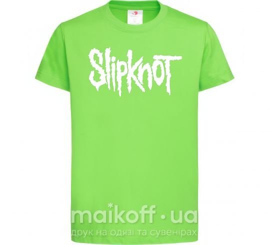 Дитяча футболка Slipknot надпись Лаймовий фото