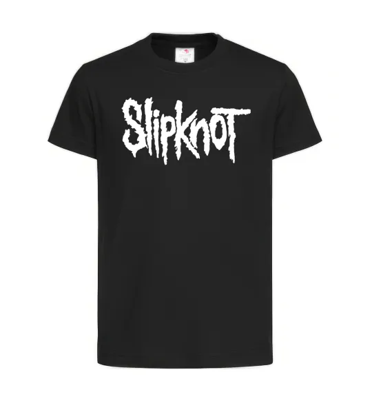 Детская футболка Slipknot надпись Черный фото