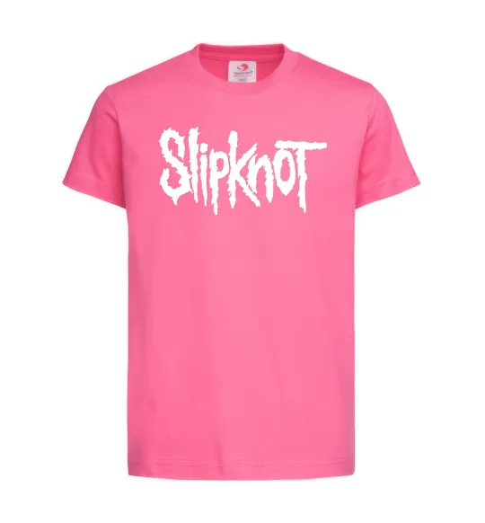 Детская футболка Slipknot надпись Ярко-розовый фото