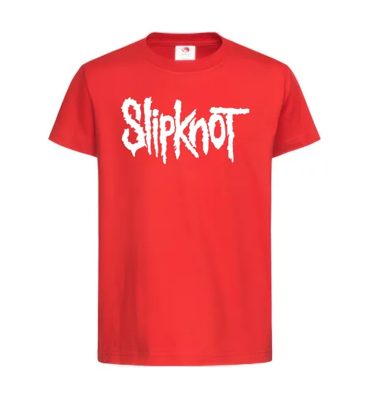 Детская футболка Slipknot надпись Красный фото