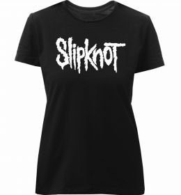 Женская премиум футболка Slipknot надпись