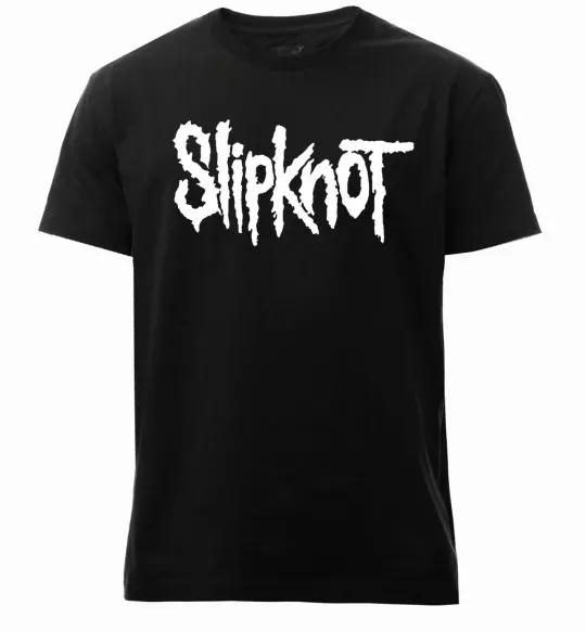 Чоловіча преміум футболка Slipknot надпись Чорний фото