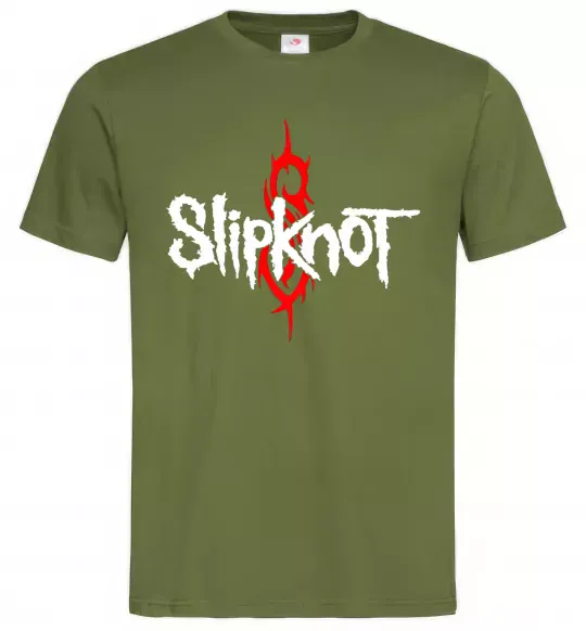 Чоловіча футболка Slipknot logotype Оливковий фото
