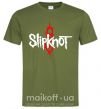 Чоловіча футболка Slipknot logotype Оливковий фото