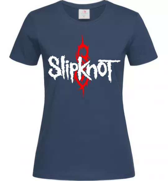 Женская футболка Slipknot logotype Темно-синий фото