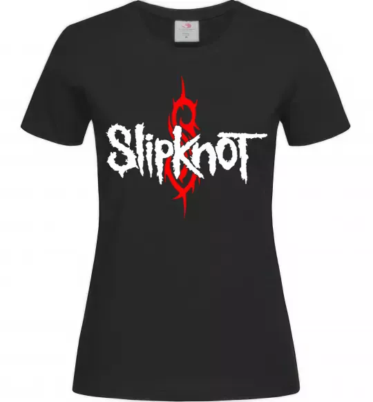 Женская футболка Slipknot logotype Черный фото