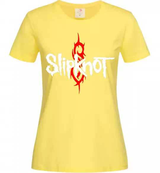 Женская футболка Slipknot logotype Лимонный фото