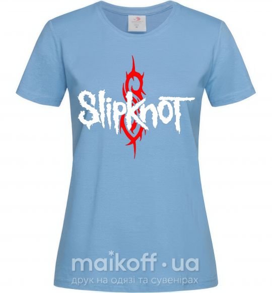 Жіноча футболка Slipknot logotype Блакитний фото
