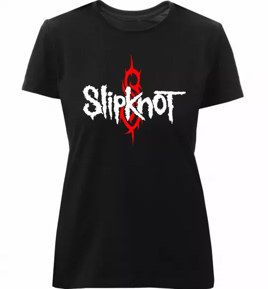Жіноча преміум футболка Slipknot logotype Чорний фото