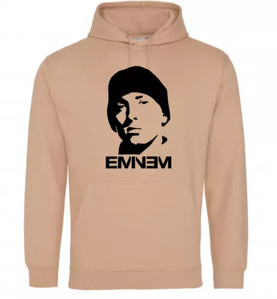 Мужская толстовка (худи) Eminem face Песочный фото