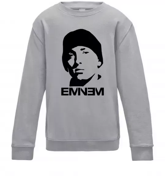 Детский Свитшот Eminem face Серый меланж фото