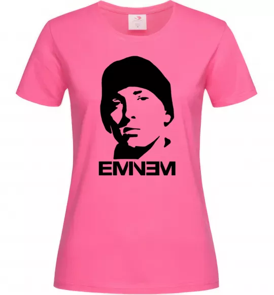 Женская футболка Eminem face Ярко-розовый фото