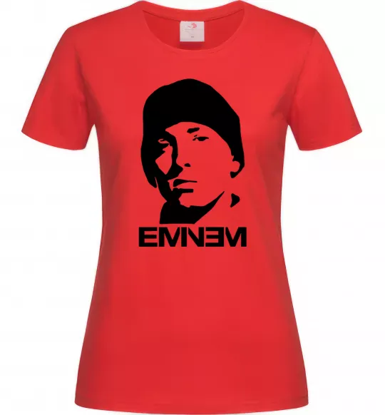 Женская футболка Eminem face Красный фото