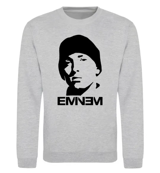 Свитшот Eminem face Серый меланж фото